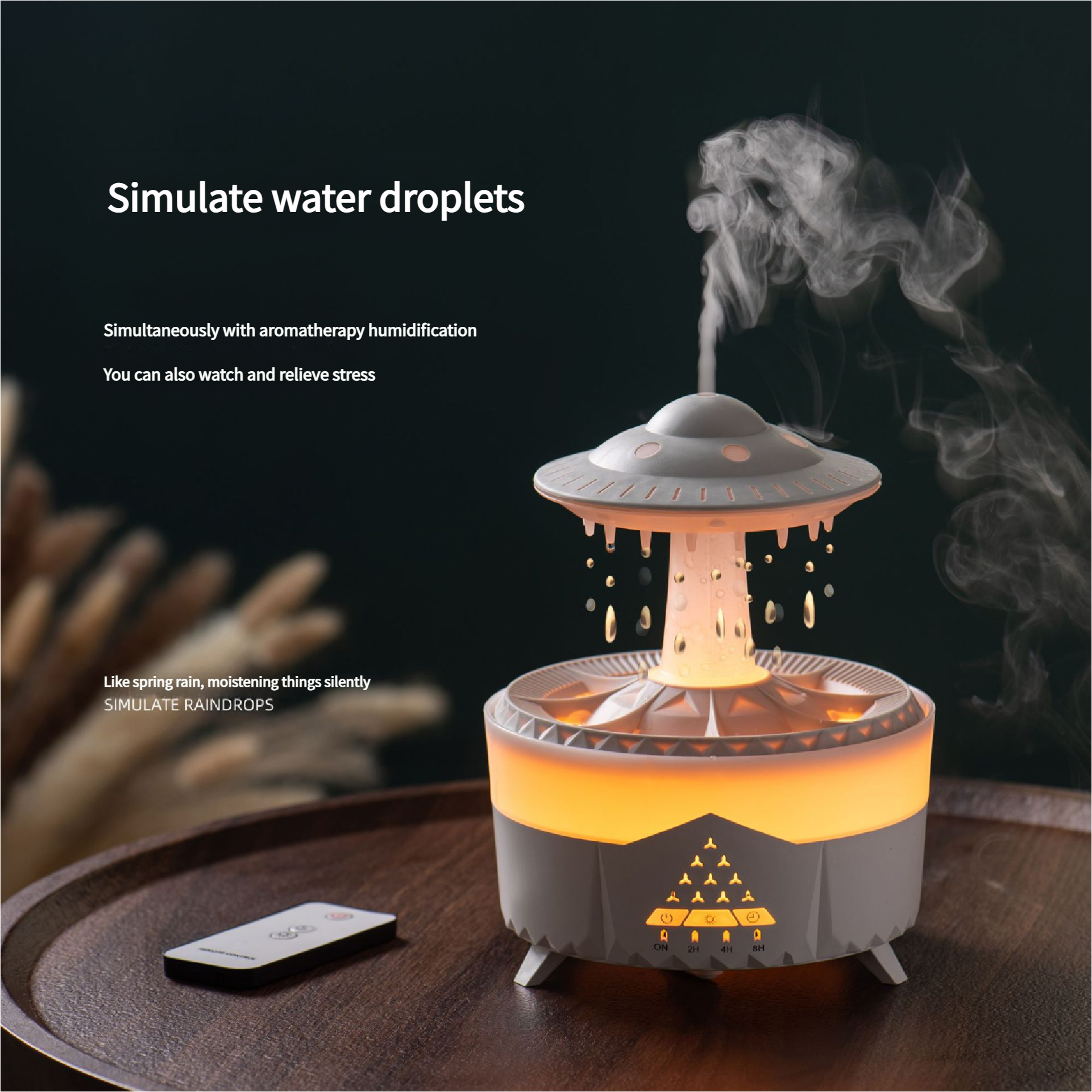 2024 new water drop aroma machine humidifier household fog volume desktop mute remote control essential oil diffuser aromatherapy machine LSSION 8a6b9e-4.myshopify.com 5 5  