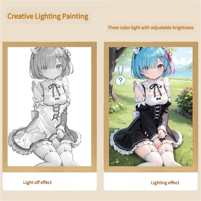 Remu lighting painting, a different world from scratch, life, indoor study, bedroom desktop decoration, night light, diy