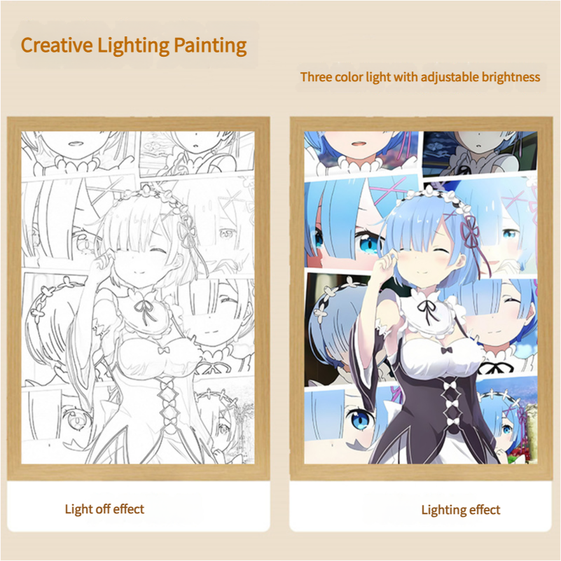 Remu lighting painting, a different world from scratch, life, indoor study, bedroom desktop decoration, night light, diy